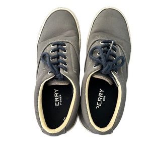 Sperry topsider grey canvas sneakers size 8.5 barely worn!